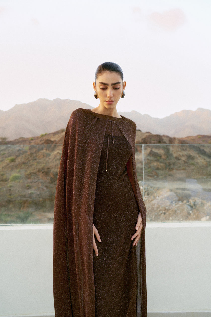 CAROLINE cape, chocolate