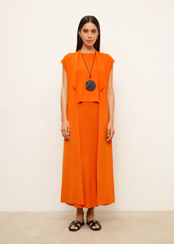 SAVANNAH sleeveless maxi cardigan, orange