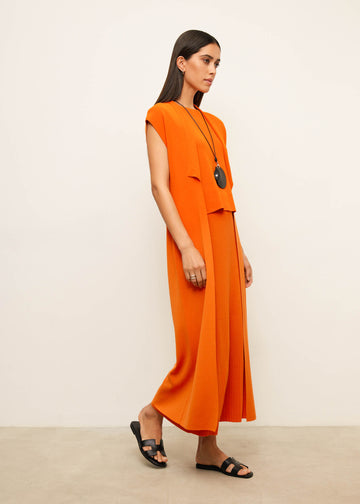 SAVANNAH sleeveless maxi cardigan, orange