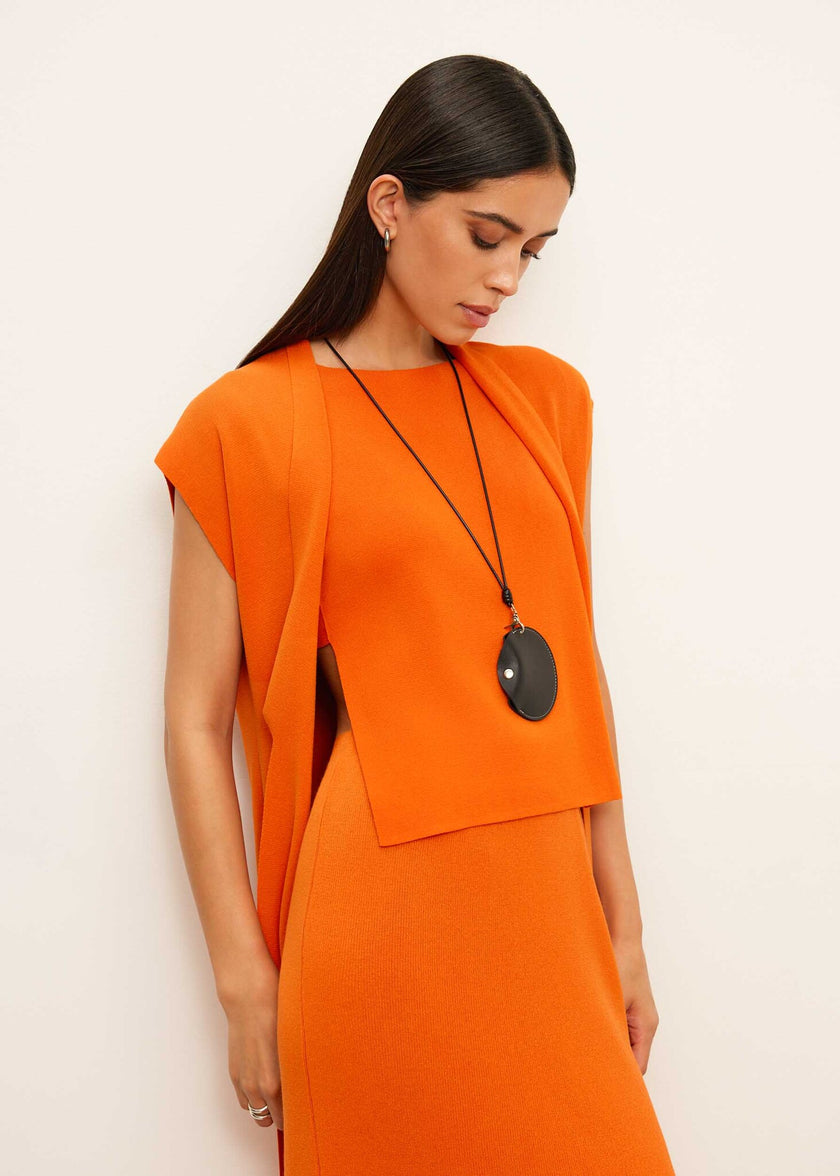 SAVANNAH sleeveless cardigan, orange