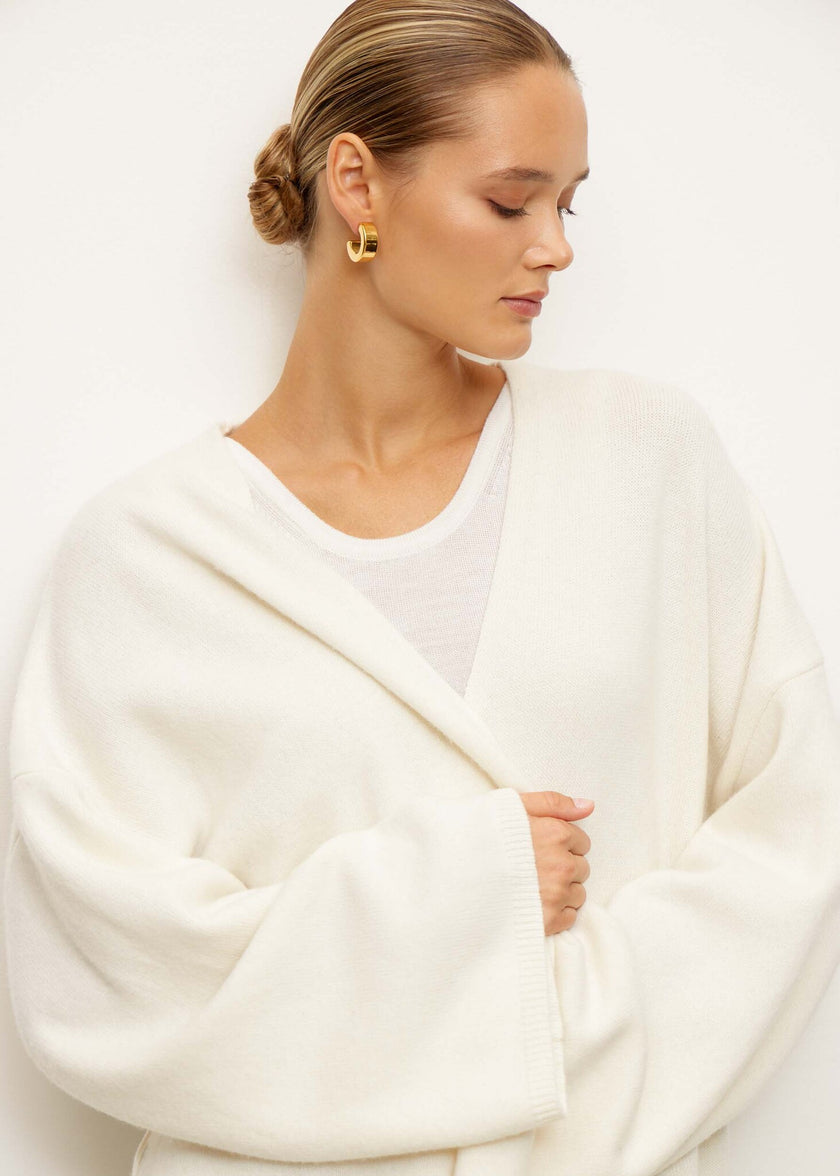 AMARA knitted coat, milk