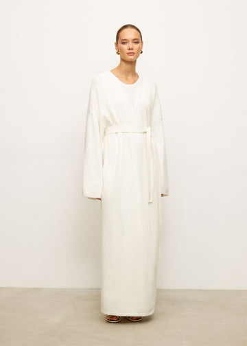 AMARA knitted merino wool Coat, milk