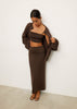 MOLLY peplum skirt, chocolate