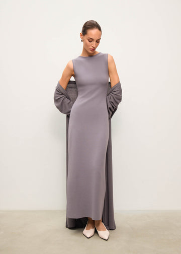 BAGIRA boat-neck dress, graphite