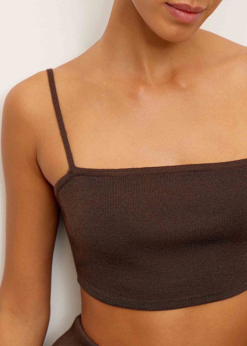 MOLLY bandeau top, chocolate