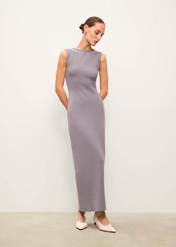 BAGIRA boat-neck dress, graphite