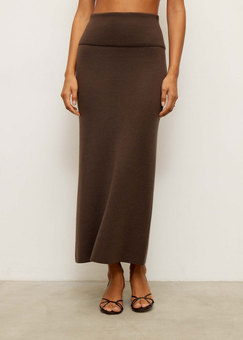 MOLLY peplum skirt, chocolate