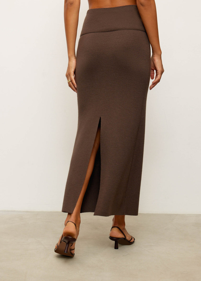 MOLLY peplum skirt, chocolate