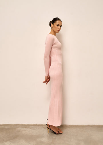 COTY ribbed knit dress, light pink