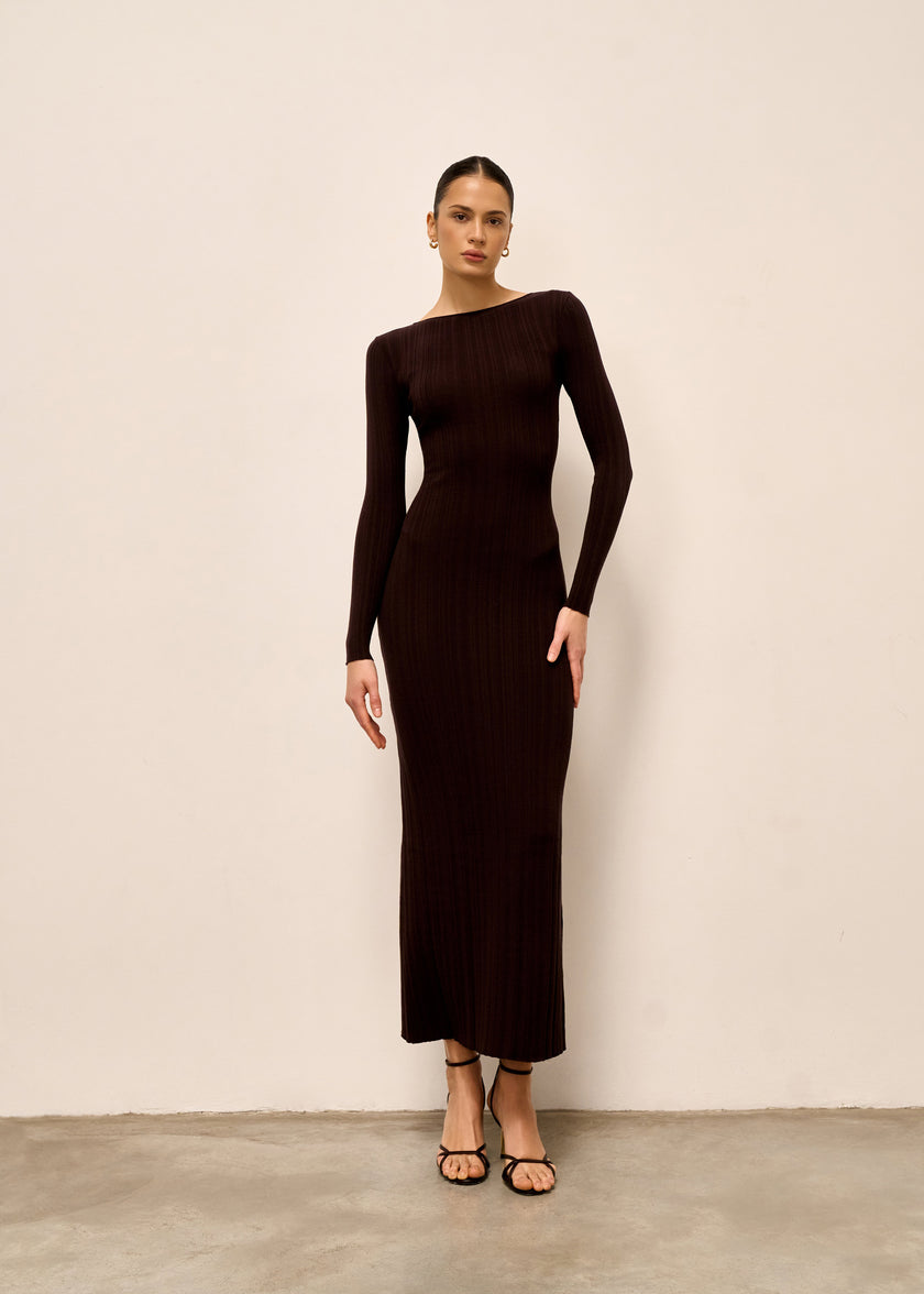 COTY dress, dark chocolate