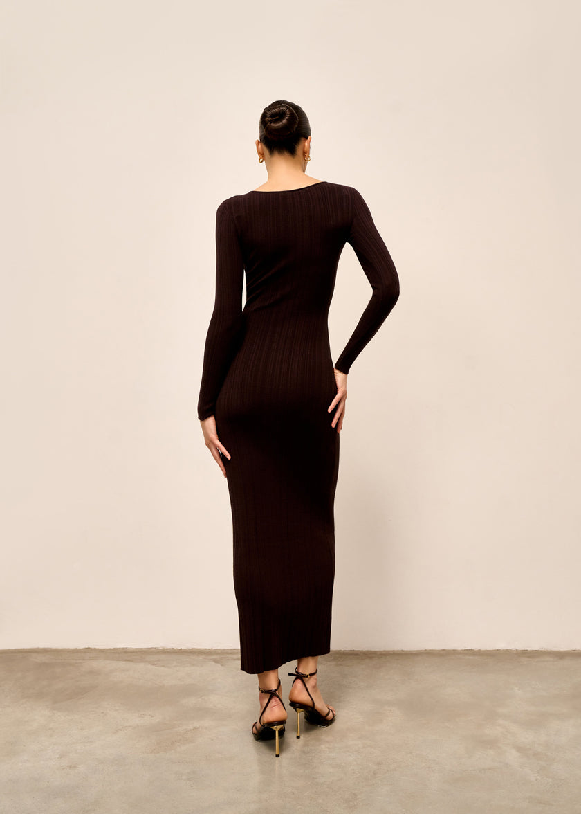COTY dress, dark chocolate