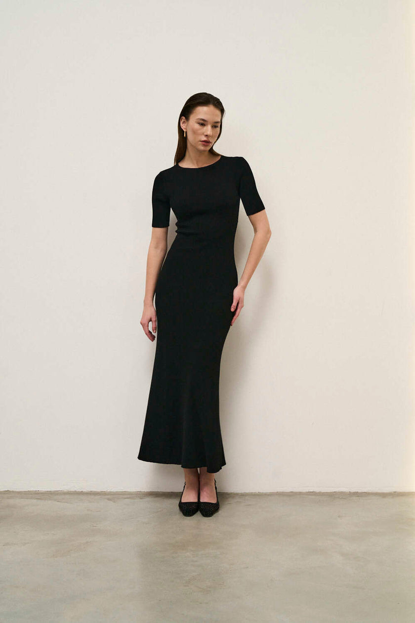 PETRA short sleeve dress, black
