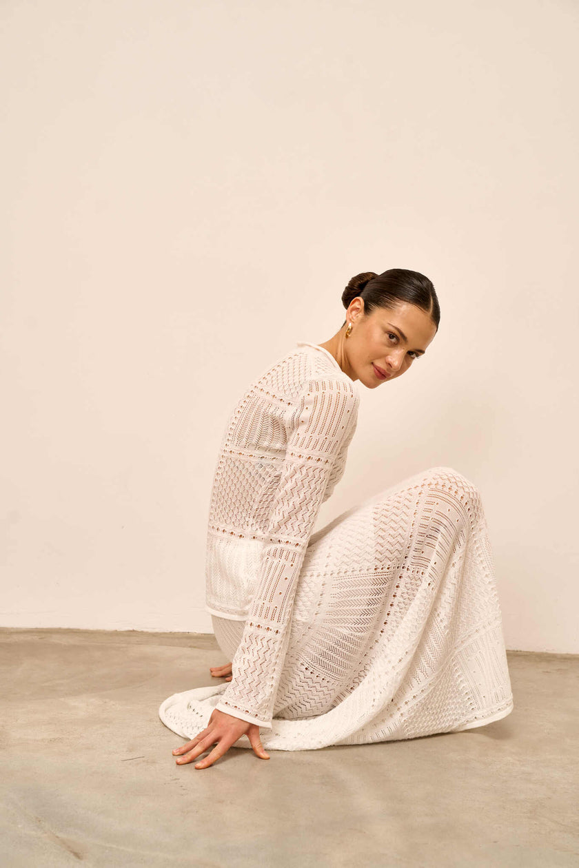 SELINE crochet set, milk