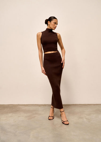 CLARE top, chocolate