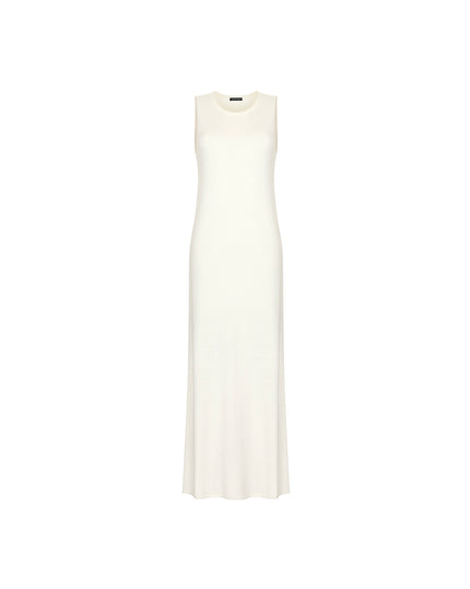 NARINA round-neck cashmere-blend dress, ivory