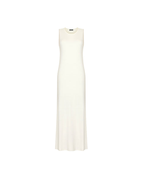 NARINA round-neck cashmere-blend dress, ivory