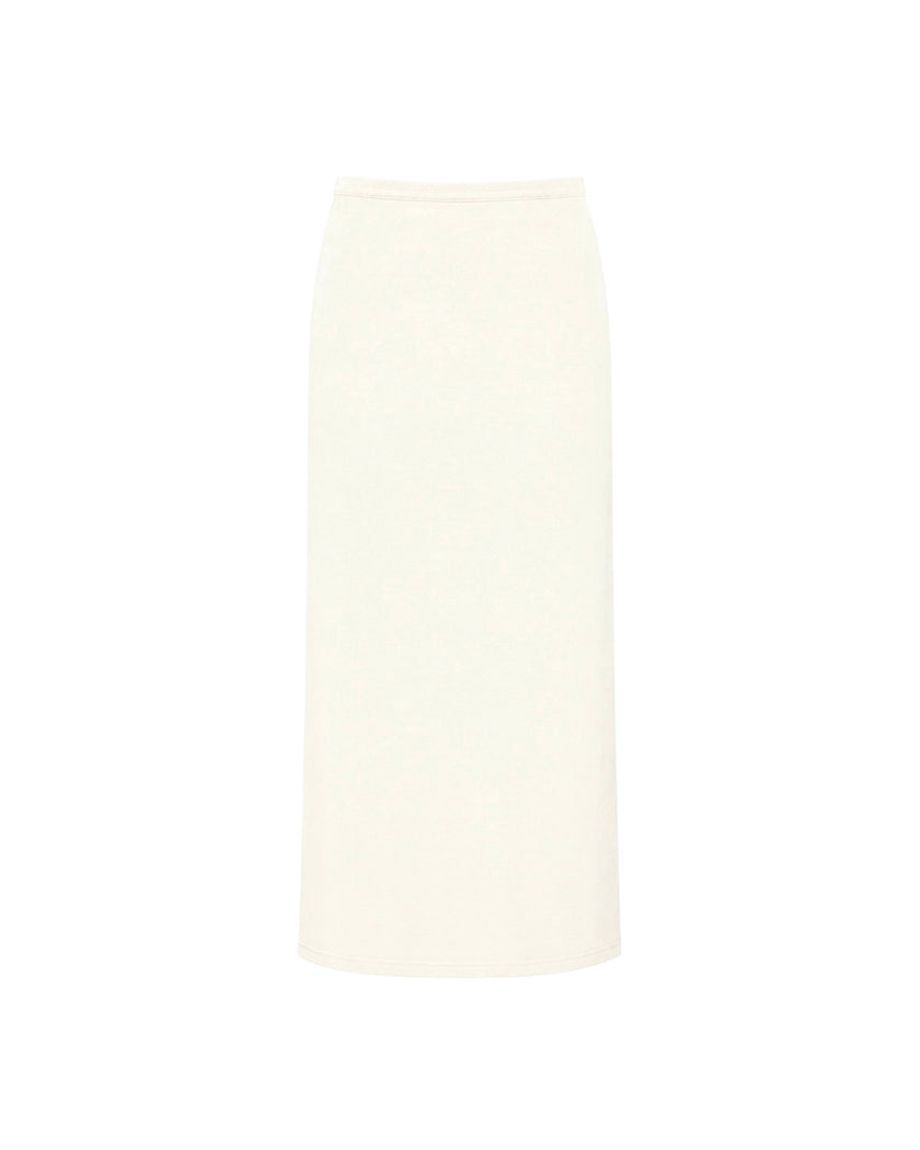 NARINA fluid knit skirt, ivory