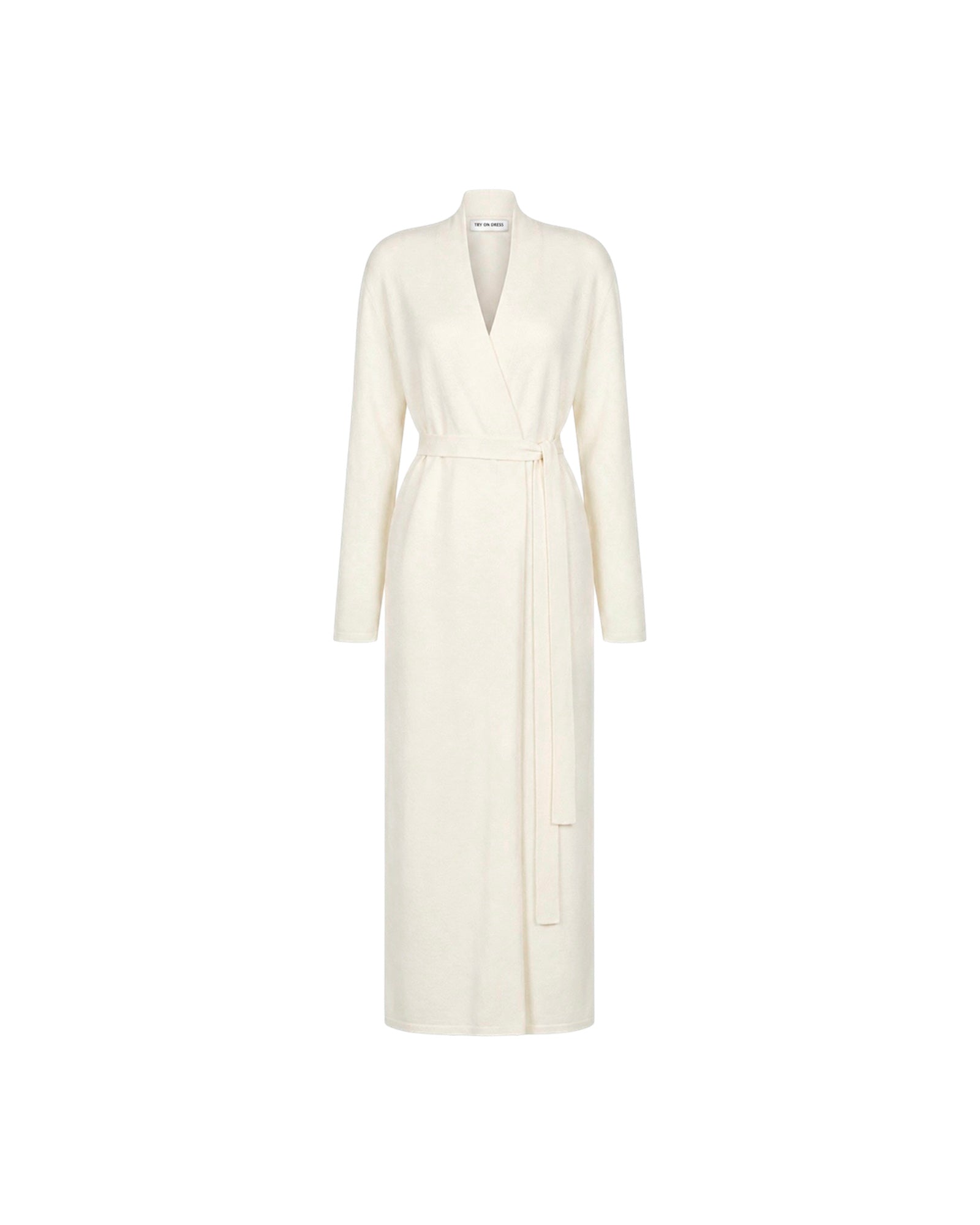 NARINA belted maxi cardigan, ivory