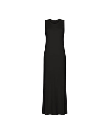 NARINA round-neck cashmere-blend dress, black