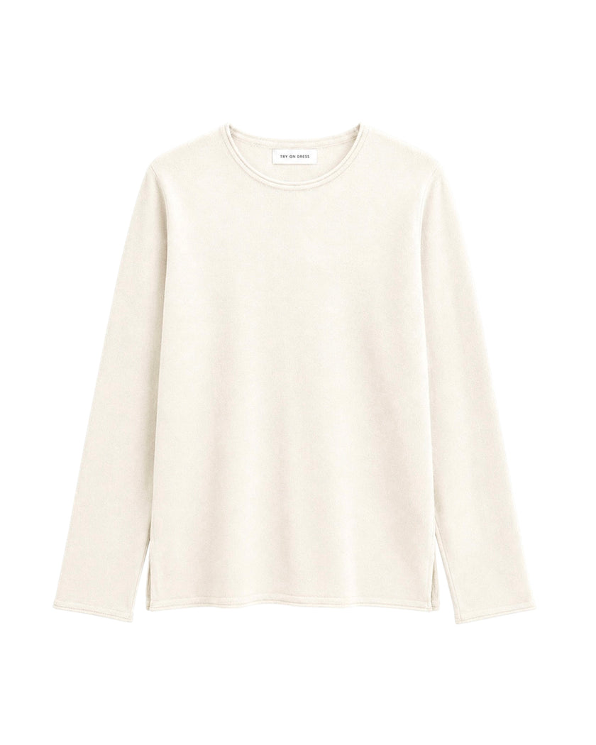 NARINA basic long sleeve top, ivory