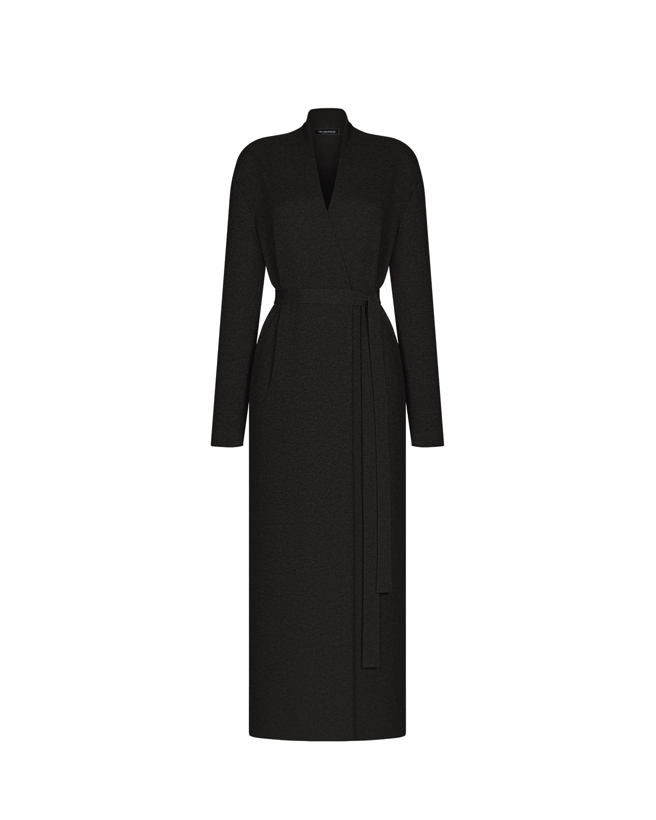 NARINA belted maxi cardigan, black