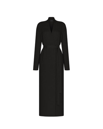 NARINA belted maxi cardigan, black