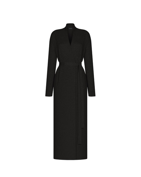 NARINA belted maxi cardigan, black