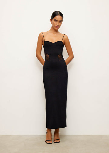 TIAMA mesh-insert dress, black