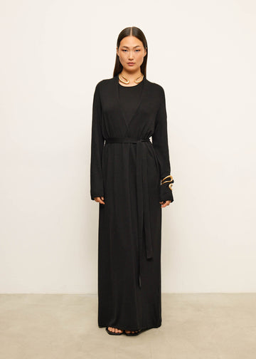 NARINA belted maxi cardigan, black