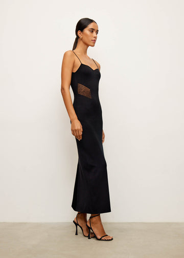 TIAMA mesh-insert dress, black