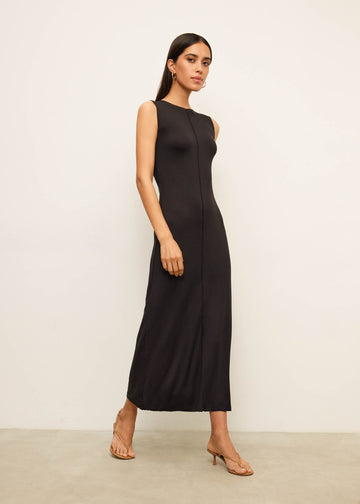 DORA seam detail dress, black