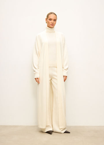 TATUM belted maxi cardigan, milk
