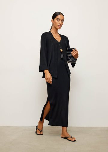 PALOMA merino wool cardigan, black