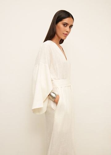MELISA kimono wrap dress, milk