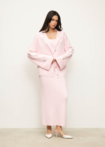 MOLLY oversized cardigan with turn-up sleeves, pink