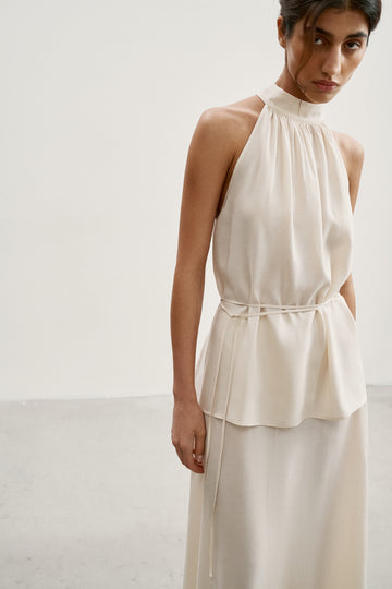 MAISA draped halter set, light beige