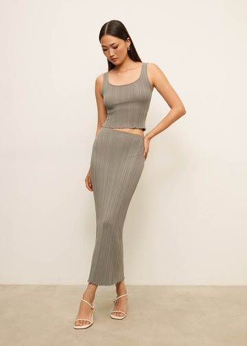 COTY square neck cropped top, rosemary