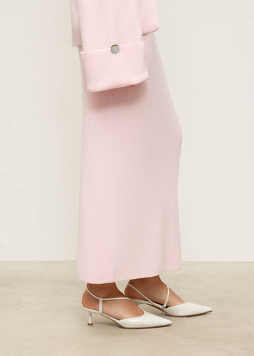 MOLLY peplum midi skirt, pink