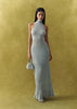 ANITA dress with a closed back, light blue