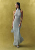 ANITA dress with a closed back, light blue