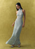 ANITA dress with a closed back, light blue