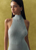 ANITA dress with a closed back, light blue