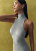 ANITA dress with a closed back, light blue