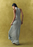 ANITA dress with a closed back, light blue