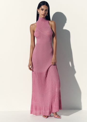 ANITA halter open-back dress, pink