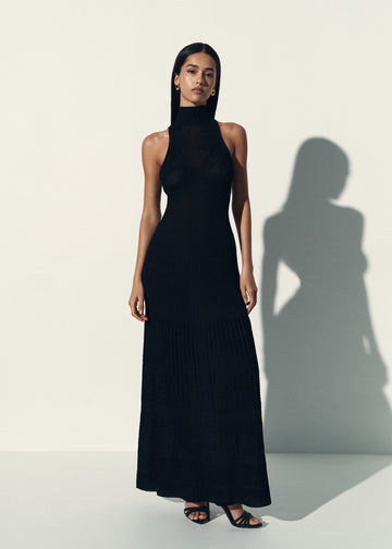 ANITA halter closed-back dress, black