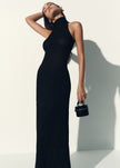 ANITA dress with a closed back, black