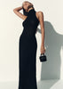 ANITA dress with a closed back, black