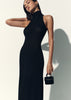 ANITA dress with a closed back, black