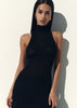 ANITA dress with a closed back, black
